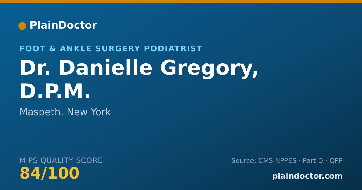 Shareable card for Danielle Gregory, D.P.M. - Foot & Ankle Surgery Podiatrist, Maspeth, NY