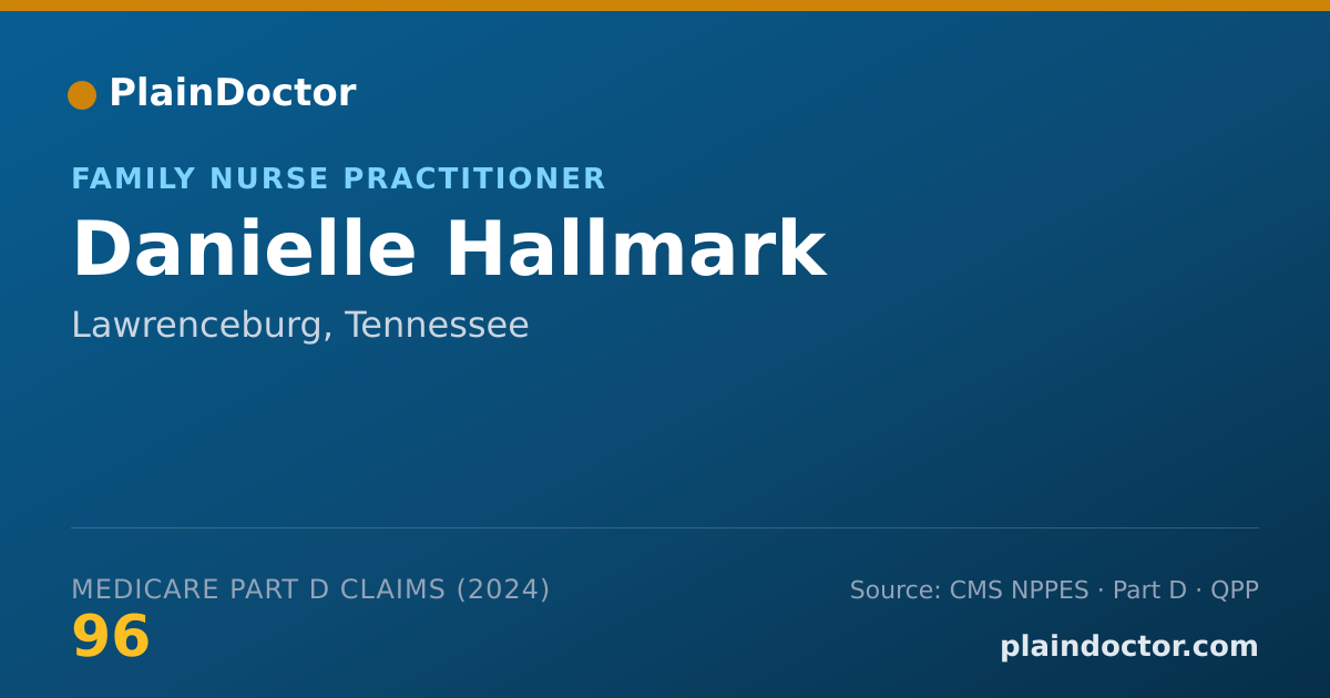 Shareable card for Danielle Hallmark - Family Nurse Practitioner, Lawrenceburg, TN