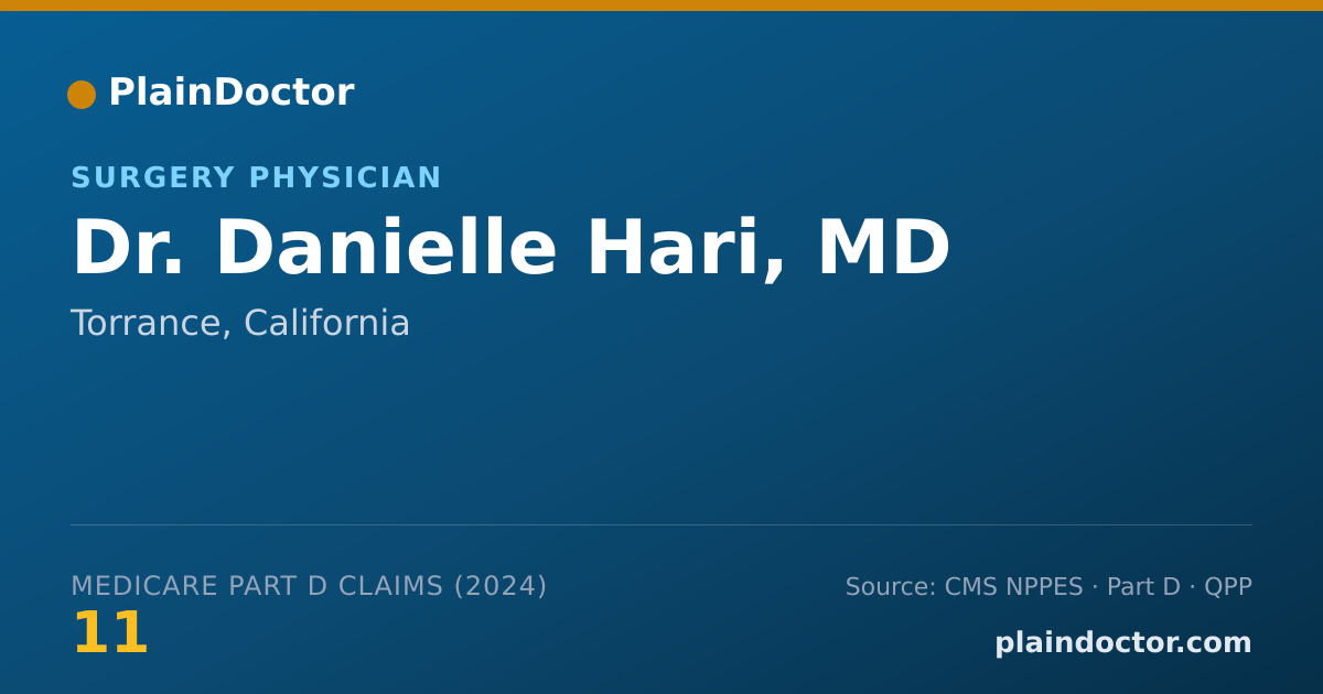Shareable card for Danielle Hari, MD - Surgery Physician, Torrance, CA