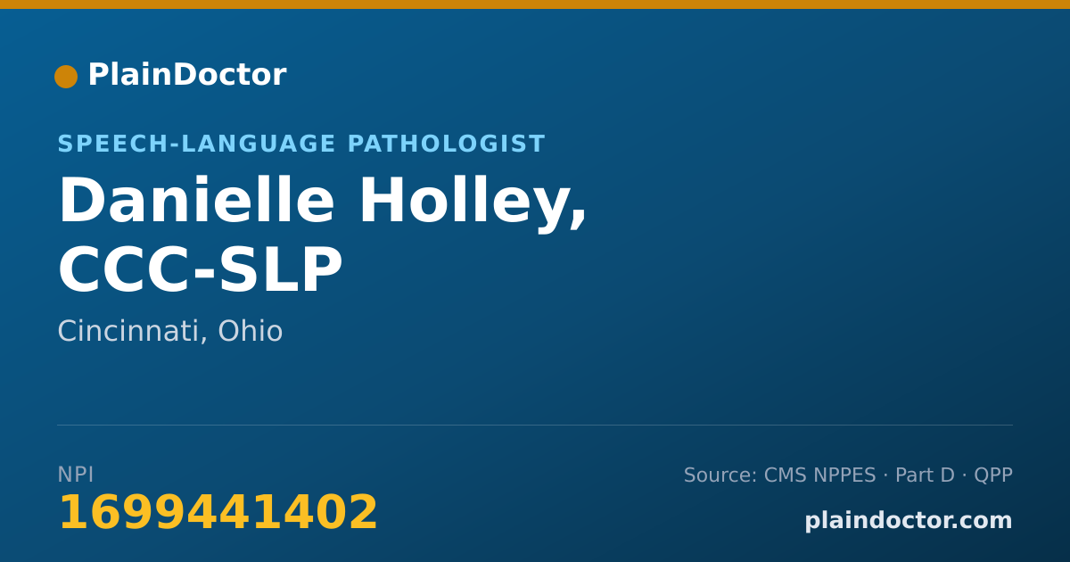 Shareable card for Danielle Holley, CCC-SLP - Speech-Language Pathologist, Cincinnati, OH