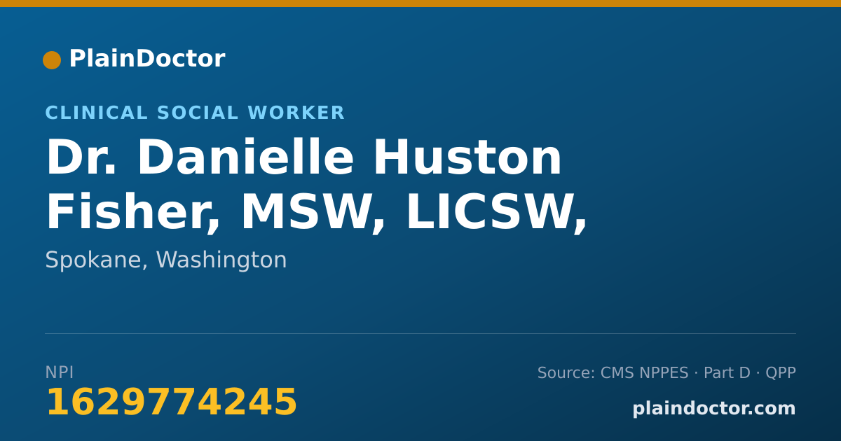 Shareable card for Danielle Huston Fisher, MSW, LICSW, LCSW - Clinical Social Worker, Spokane, WA