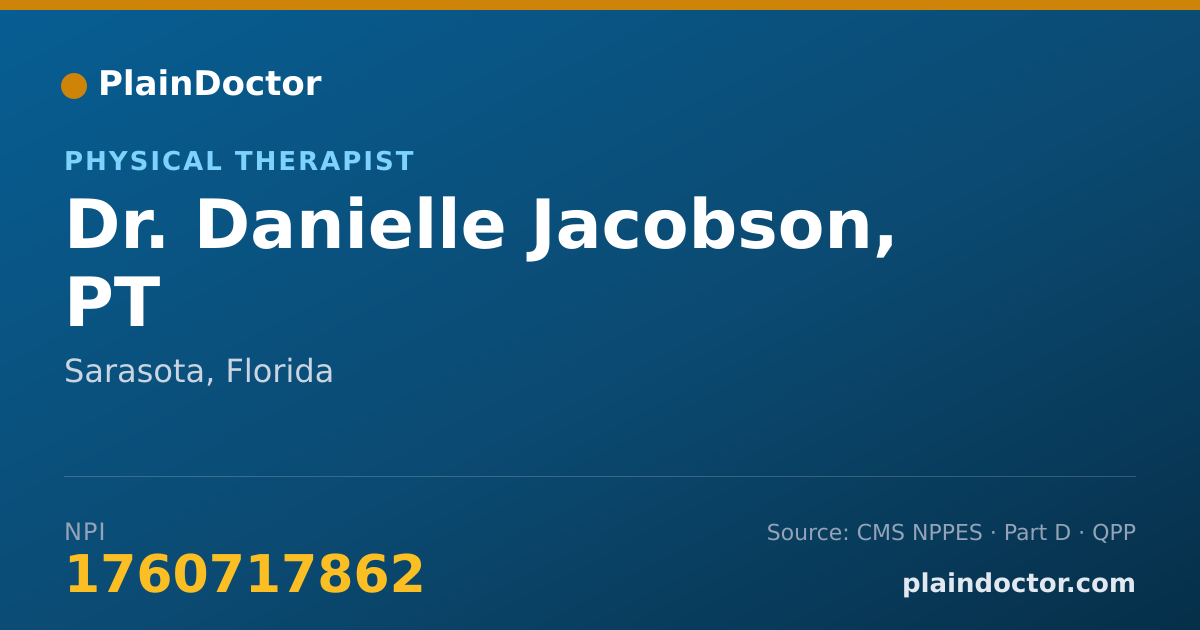 Shareable card for Danielle Jacobson, PT - Physical Therapist, Sarasota, FL