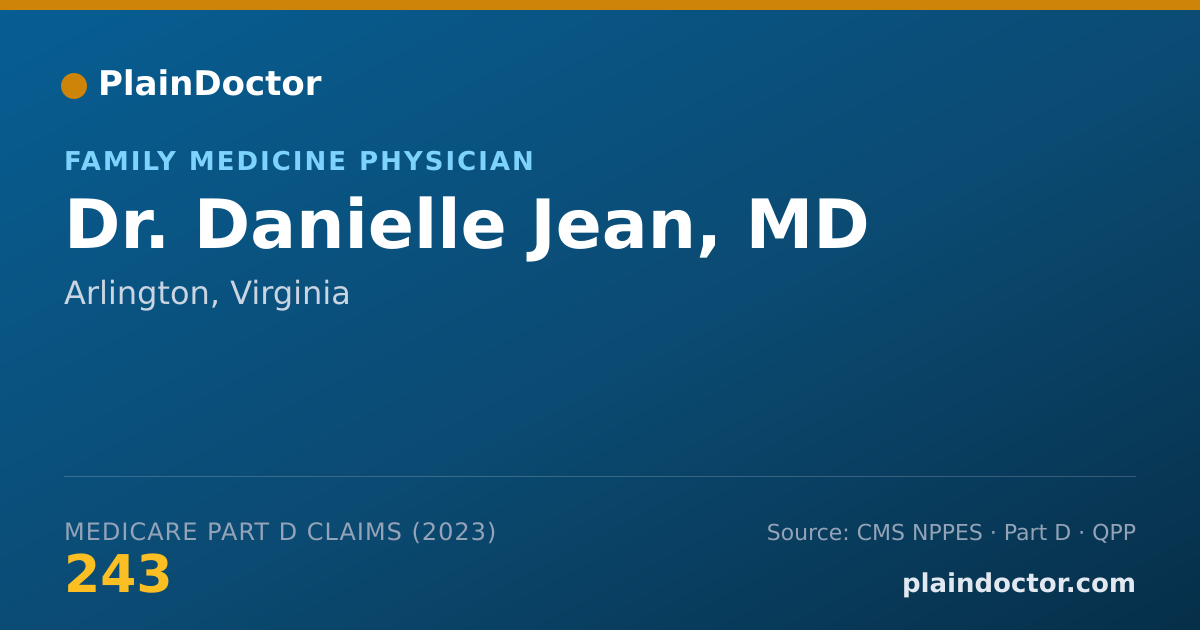 Shareable card for Danielle Jean, MD - Family Medicine Physician, Arlington, VA