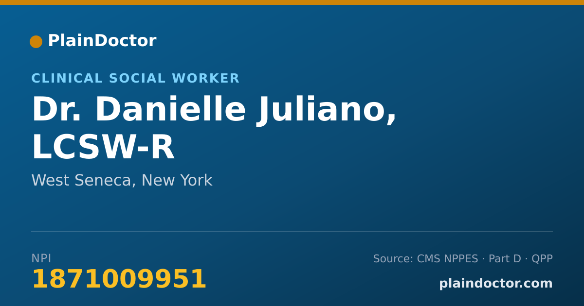 Shareable card for Danielle Juliano, LCSW-R - Clinical Social Worker, West Seneca, NY