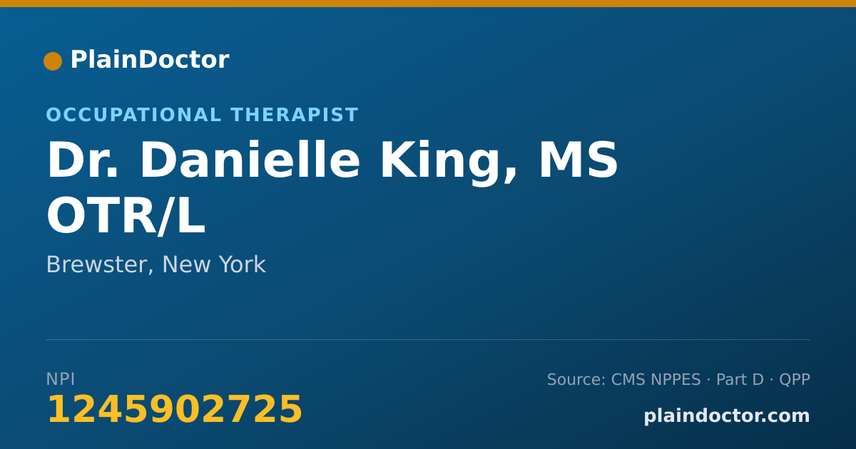 Shareable card for Danielle King, MS OTR/L - Occupational Therapist, Brewster, NY