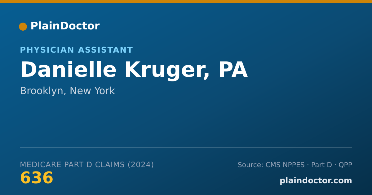 Shareable card for Danielle Kruger, PA - Physician Assistant, Brooklyn, NY