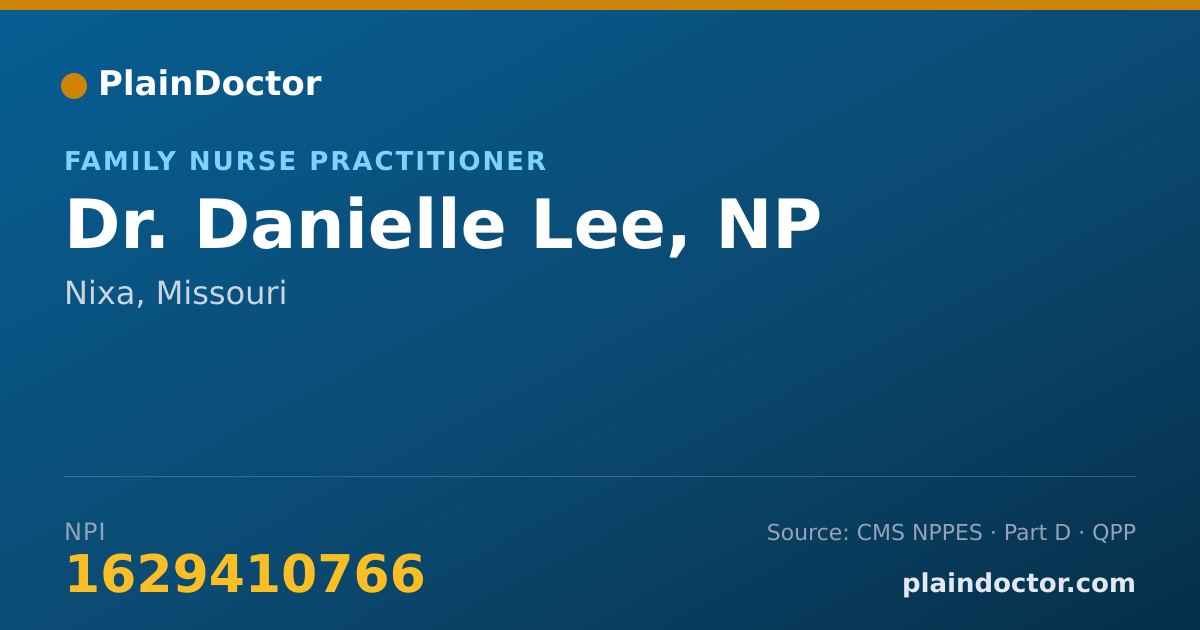 Shareable card for Danielle Lee, NP - Family Nurse Practitioner, Nixa, MO