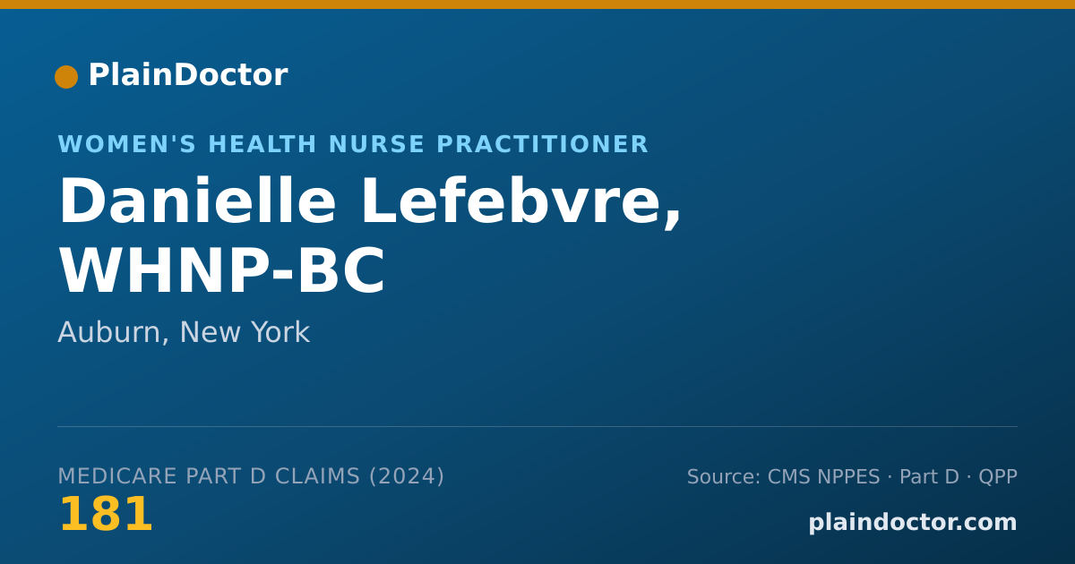 Shareable card for Danielle Lefebvre, WHNP-BC - Women's Health Nurse Practitioner, Auburn, NY