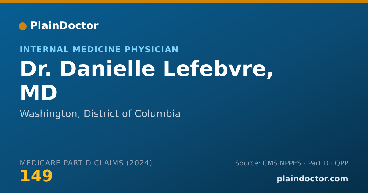 Shareable card for Danielle Lefebvre, MD - Internal Medicine Physician, Washington, DC