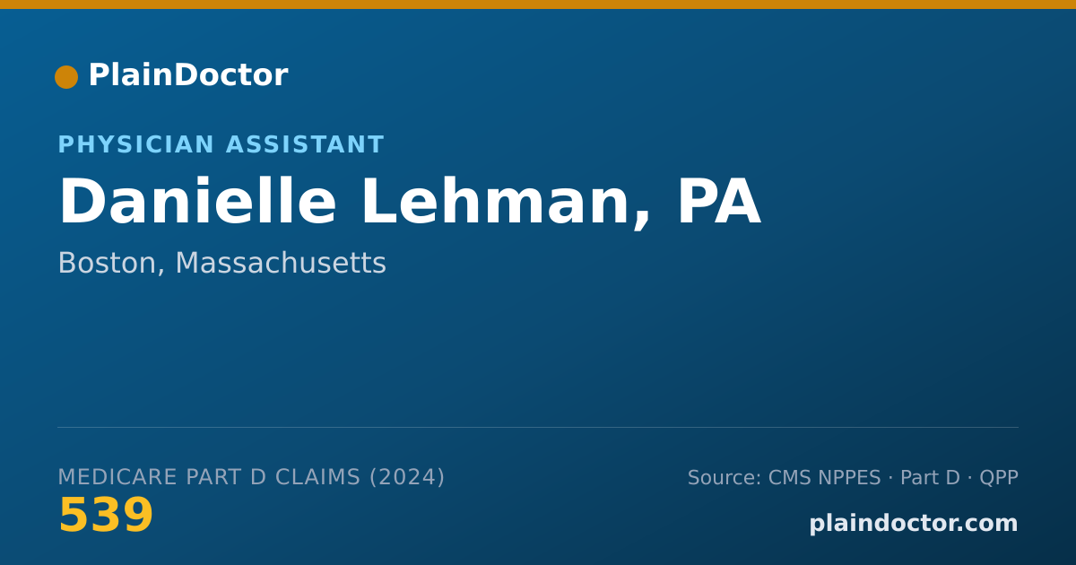 Shareable card for Danielle Lehman, PA - Physician Assistant, Boston, MA