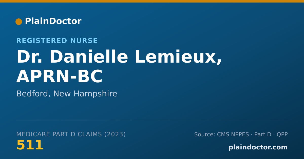 Shareable card for Danielle Lemieux, APRN-BC - Registered Nurse, Bedford, NH