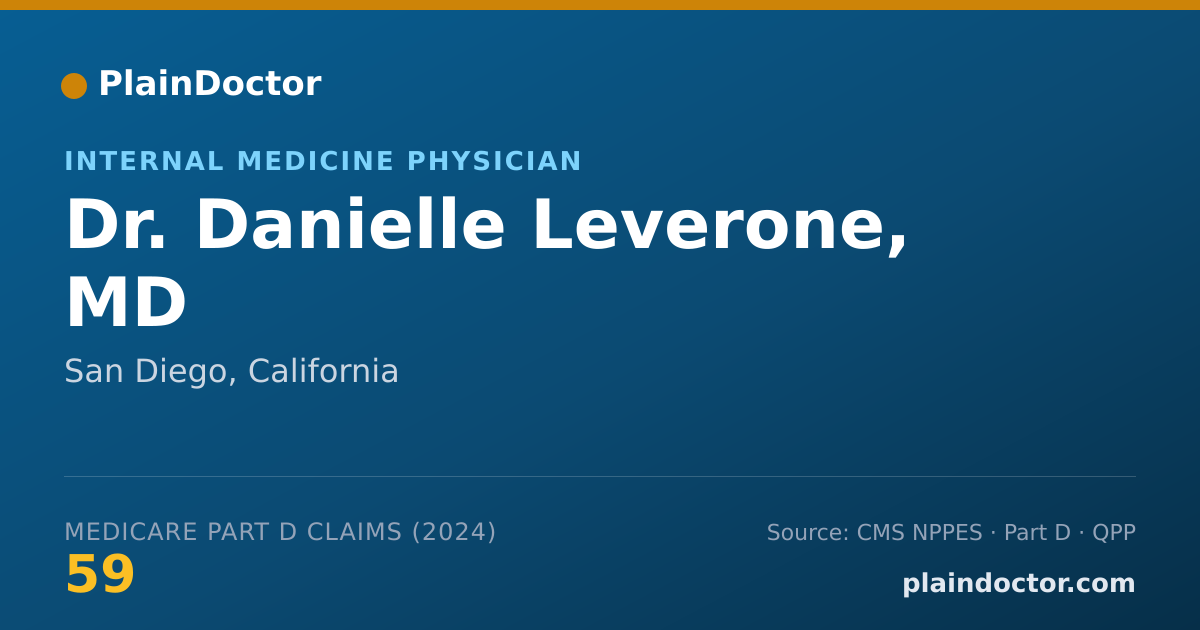 Shareable card for Danielle Leverone, MD - Internal Medicine Physician, San Diego, CA