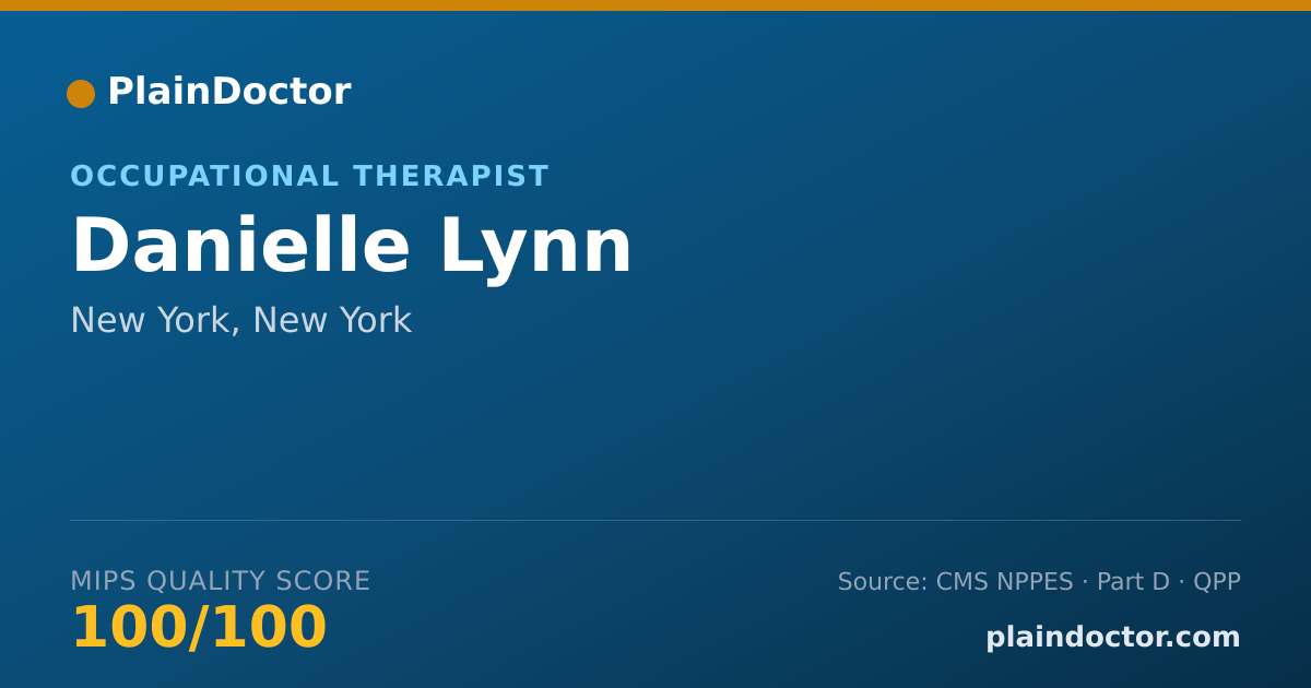 Shareable card for Danielle Lynn - Occupational Therapist, New York, NY
