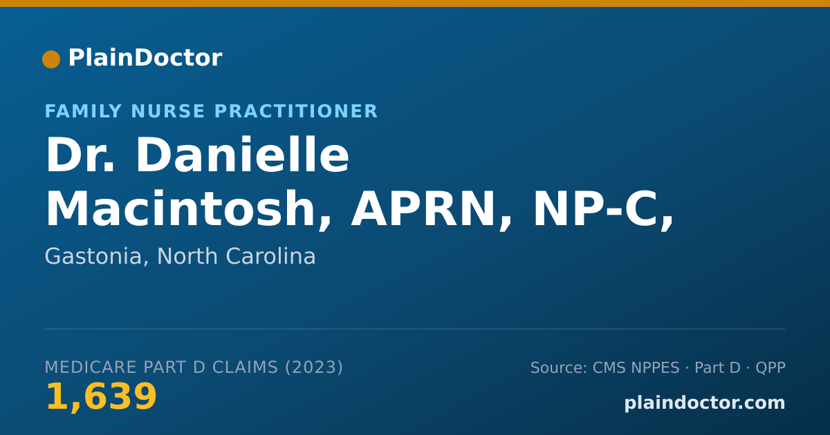 Shareable card for Danielle Macintosh, APRN, NP-C, FNP-BC - Family Nurse Practitioner, Gastonia, NC