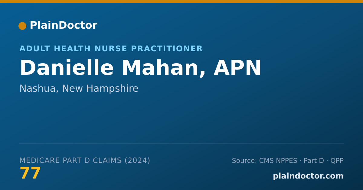 Shareable card for Danielle Mahan, APN - Adult Health Nurse Practitioner, Nashua, NH