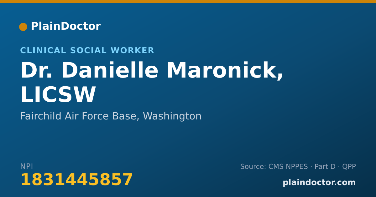 Shareable card for Danielle Maronick, LICSW - Clinical Social Worker, Fairchild Air Force Base, WA