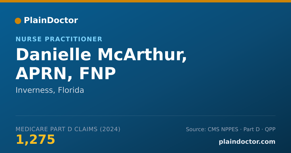 Shareable card for Danielle McArthur, APRN, FNP - Nurse Practitioner, Inverness, FL