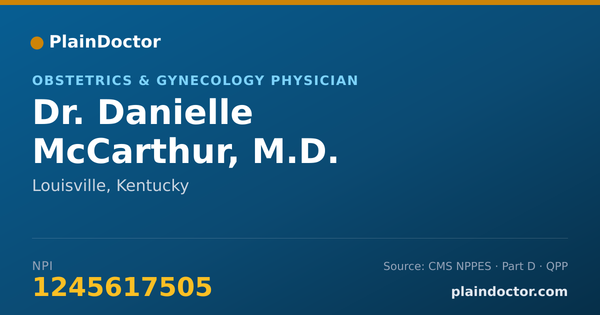 Shareable card for Danielle McCarthur, M.D. - Obstetrics & Gynecology Physician, Louisville, KY