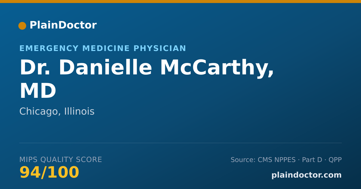 Shareable card for Danielle McCarthy, MD - Emergency Medicine Physician, Chicago, IL
