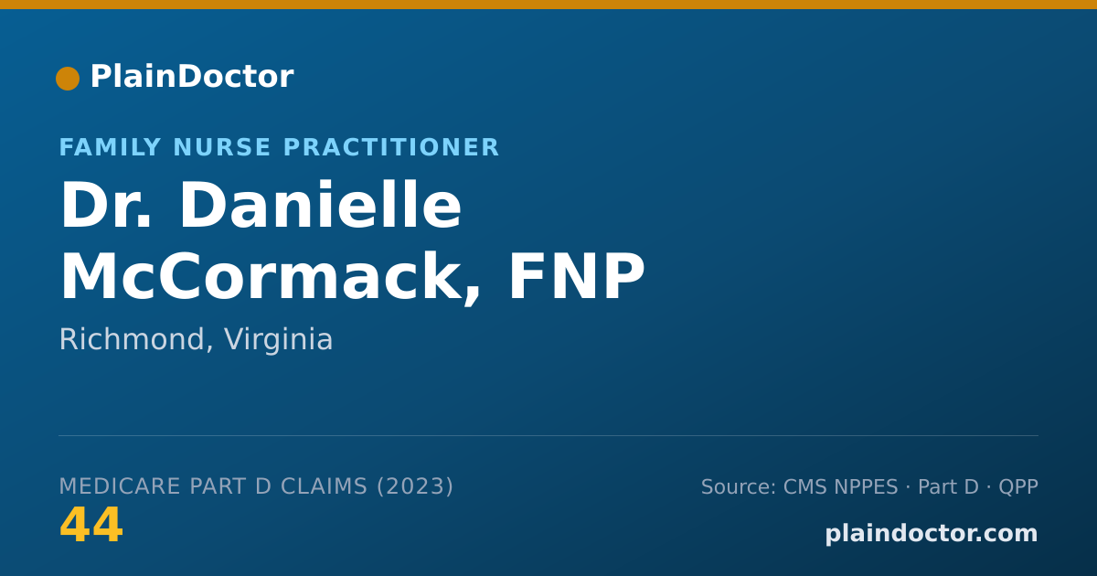 Shareable card for Danielle McCormack, FNP - Family Nurse Practitioner, Richmond, VA