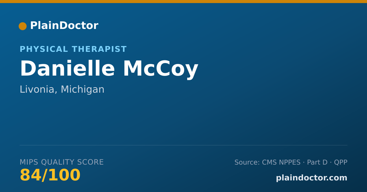 Shareable card for Danielle McCoy - Physical Therapist, Livonia, MI