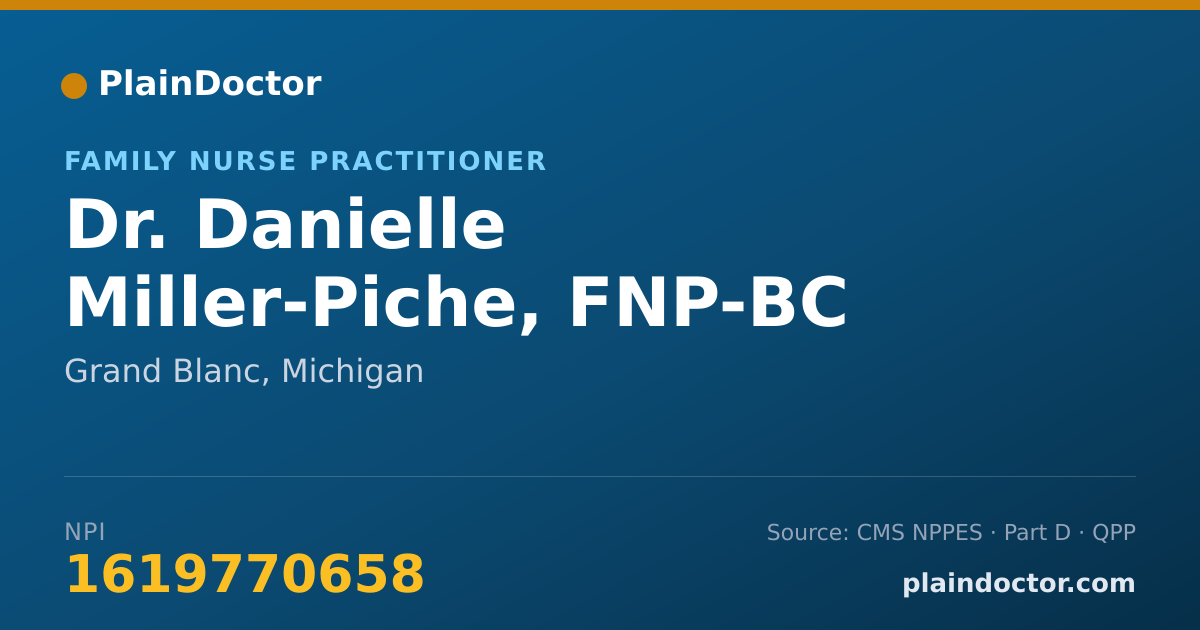 Shareable card for Danielle Miller-Piche, FNP-BC - Family Nurse Practitioner, Grand Blanc, MI