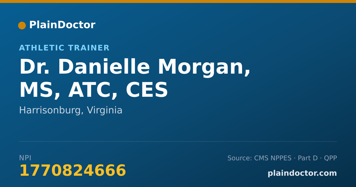 Shareable card for Danielle Morgan, MS, ATC, CES - Athletic Trainer, Harrisonburg, VA