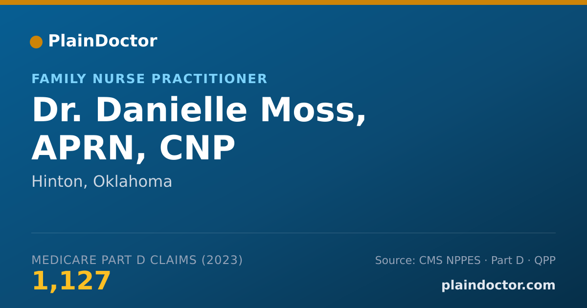 Shareable card for Danielle Moss, APRN, CNP - Family Nurse Practitioner, Hinton, OK