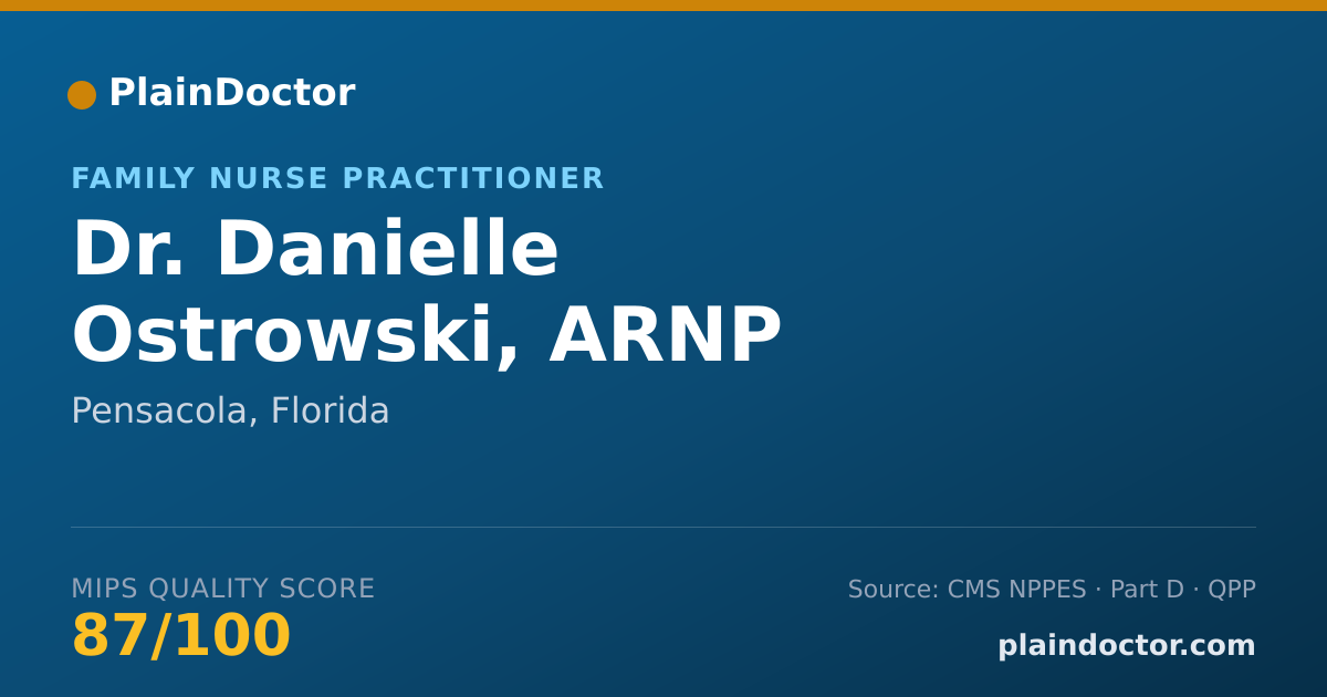 Shareable card for Danielle Ostrowski, ARNP - Family Nurse Practitioner, Pensacola, FL