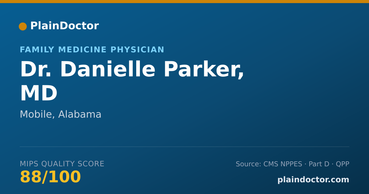 Shareable card for Danielle Parker, MD - Family Medicine Physician, Mobile, AL