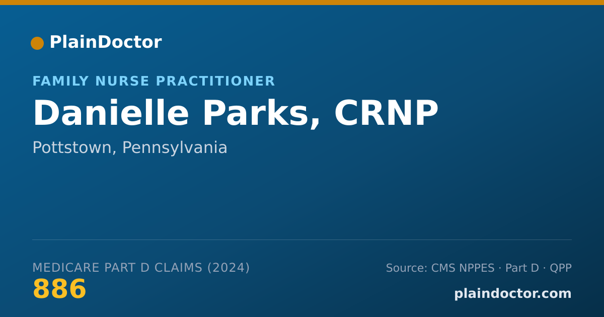 Shareable card for Danielle Parks, CRNP - Family Nurse Practitioner, Pottstown, PA