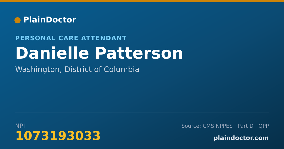Shareable card for Danielle Patterson - Personal Care Attendant, Washington, DC