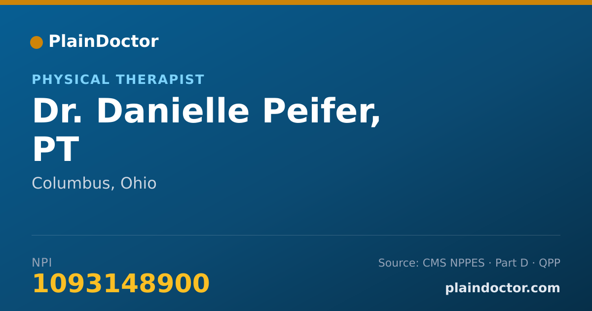 Shareable card for Danielle Peifer, PT - Physical Therapist, Columbus, OH