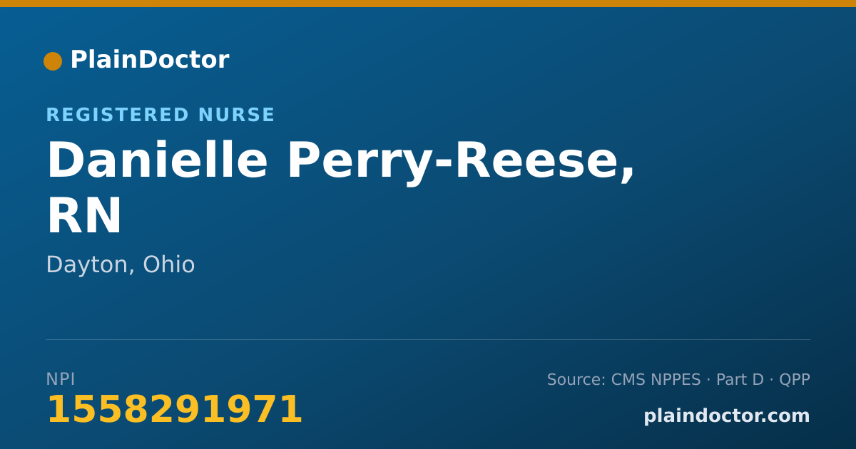 Shareable card for Danielle Perry-Reese, RN - Registered Nurse, Dayton, OH