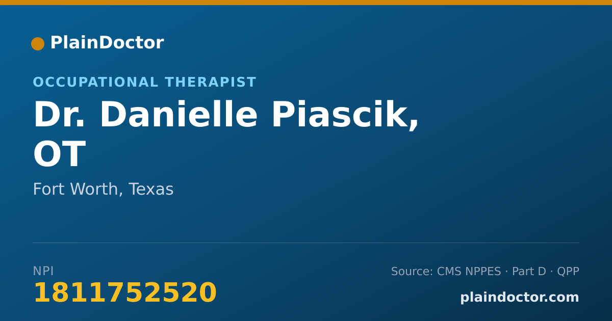 Shareable card for Danielle Piascik, OT - Occupational Therapist, Fort Worth, TX