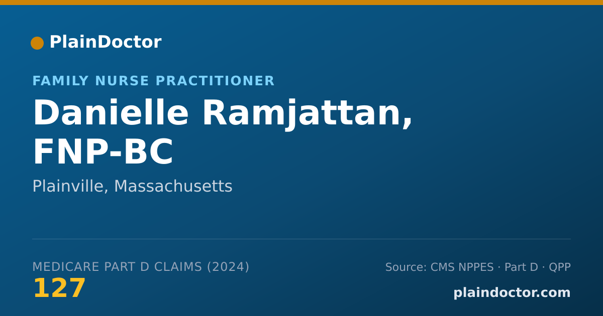 Shareable card for Danielle Ramjattan, FNP-BC - Family Nurse Practitioner, Plainville, MA