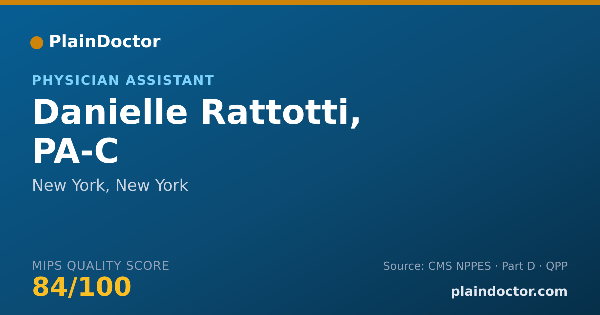 Shareable card for Danielle Rattotti, PA-C - Physician Assistant, New York, NY