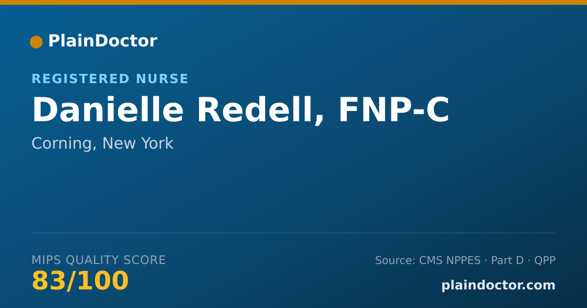 Shareable card for Danielle Redell, FNP-C - Registered Nurse, Corning, NY