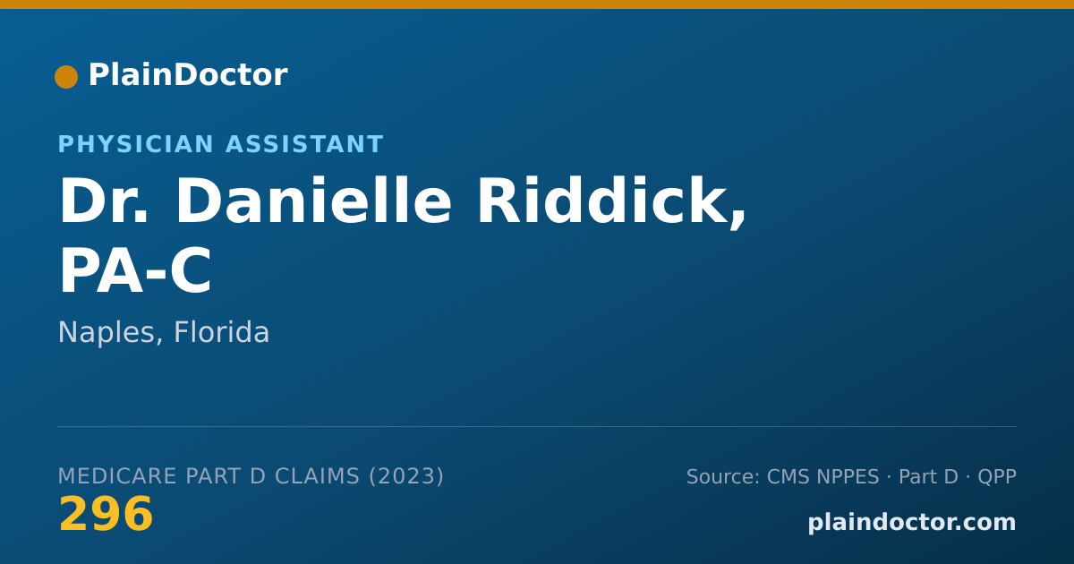 Shareable card for Danielle Riddick, PA-C - Physician Assistant, Naples, FL