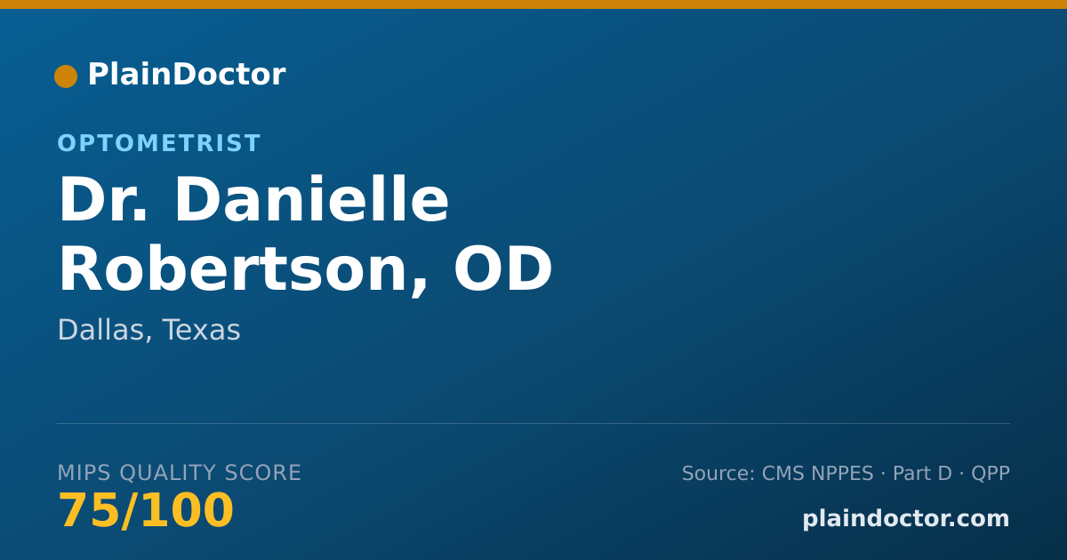 Shareable card for Danielle Robertson, OD - Optometrist, Dallas, TX