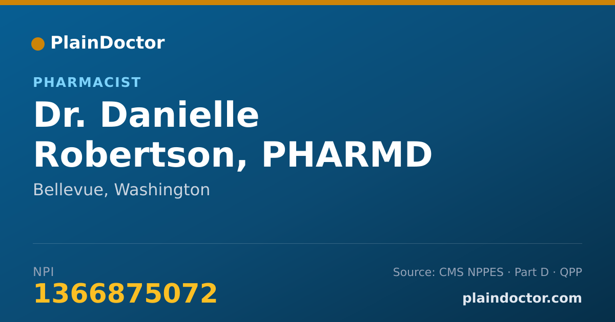 Shareable card for Danielle Robertson, PHARMD - Pharmacist, Bellevue, WA