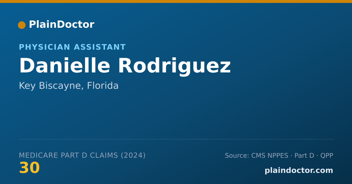 Shareable card for Danielle Rodriguez - Physician Assistant, Key Biscayne, FL