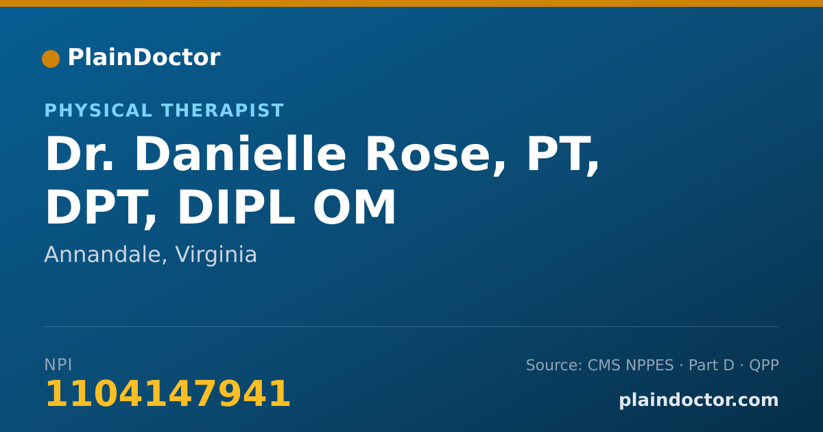 Shareable card for Danielle Rose, PT, DPT, DIPL OM - Physical Therapist, Annandale, VA