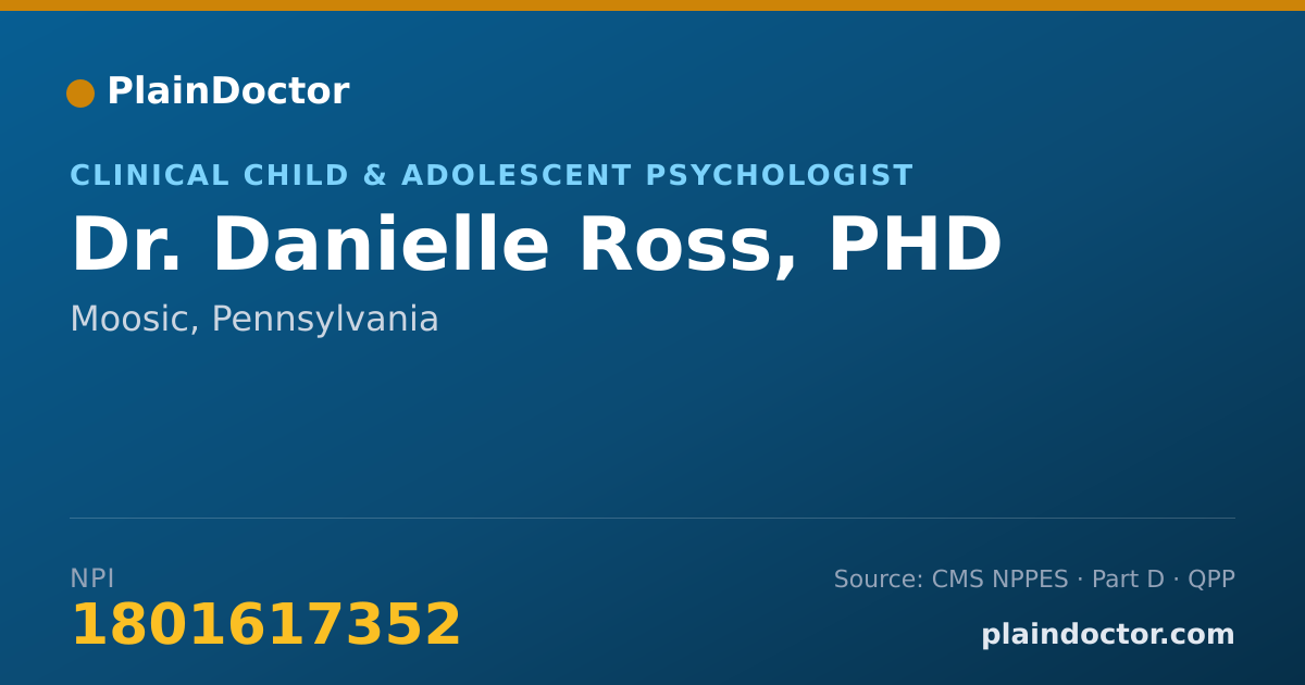 Shareable card for Danielle Ross, PHD - Clinical Child & Adolescent Psychologist, Moosic, PA