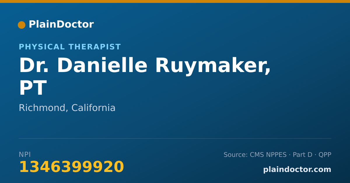 Shareable card for Danielle Ruymaker, PT - Physical Therapist, Richmond, CA