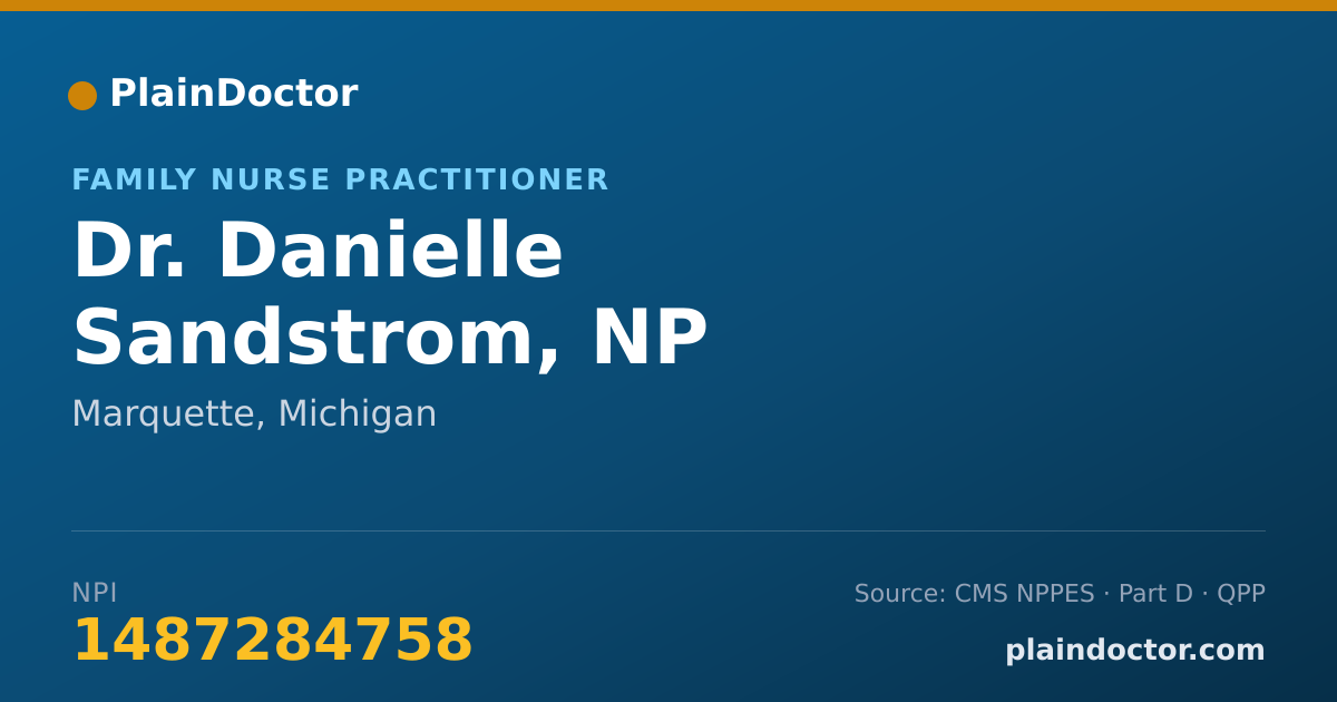 Shareable card for Danielle Sandstrom, NP - Family Nurse Practitioner, Marquette, MI