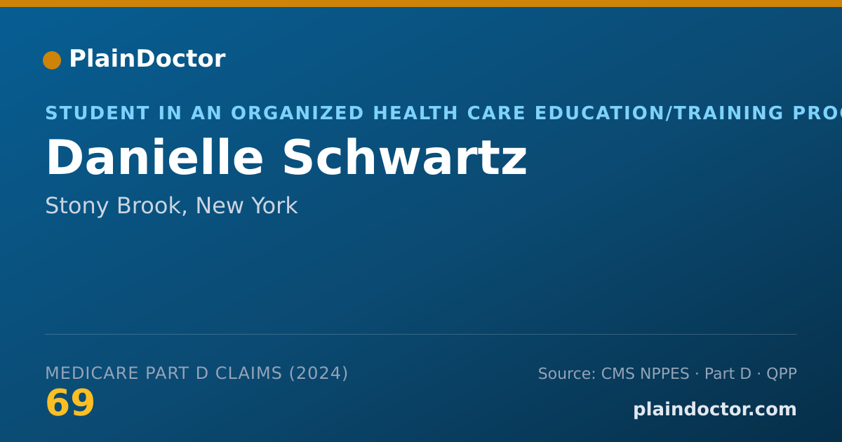 Shareable card for Danielle Schwartz - Student in an Organized Health Care Education/Training Program, Stony Brook, NY