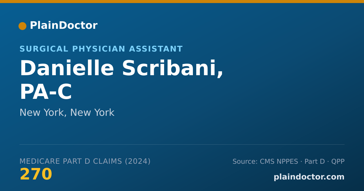 Shareable card for Danielle Scribani, PA-C - Physician Assistant, New York, NY