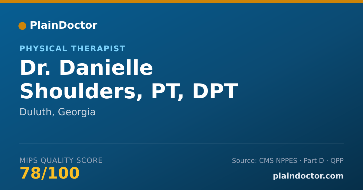 Shareable card for Danielle Shoulders, PT, DPT - Physical Therapist, Duluth, GA