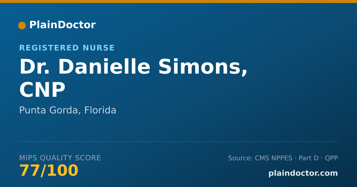 Shareable card for Danielle Simons, CNP - Registered Nurse, Punta Gorda, FL